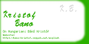 kristof bano business card
